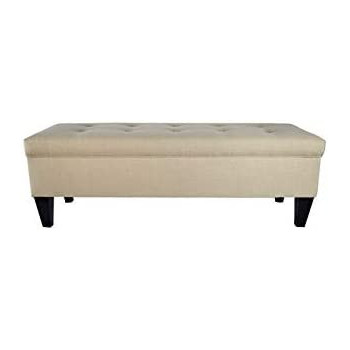 R2R Furniture Storage Tuffted Bench Large Beige - STB1/brown
