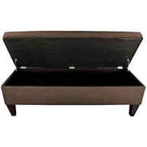 R2R Furniture Storage Tuffted Bench Large Brown - STB4/WHITE