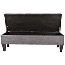 R2R Furniture Storage Tuffted Bench Large Dark Gray - STB2/GREY
