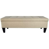 R2R Furniture Storage Tuffted Bench Medium Beige - STB1/brown