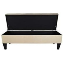 R2R Furniture Storage Tuffted Bench Medium Beige - STB1/brown