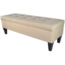 R2R Furniture Storage Tuffted Bench Medium Beige - STB1/brown