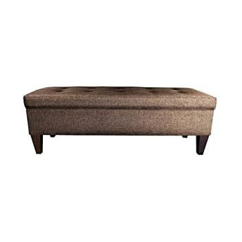 R2R Furniture Storage Tuffted Bench Medium Brown - STB4/WHITE