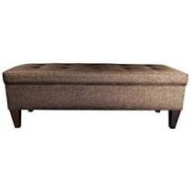 R2R Furniture Storage Tuffted Bench Medium Brown - STB4/WHITE