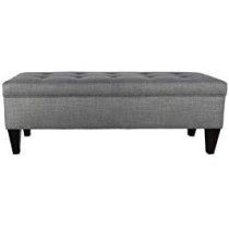 R2R Furniture Storage Tuffted Bench Medium Dark Gray - STB2/GREY