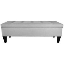 R2R Furniture Storage Tuffted Bench Medium Light Gray - STB3/BLACK