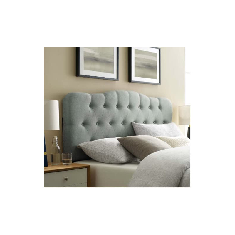 R2R Furniture Arched Tufted Upholstered Bed with Mattress - King Size (180cm x 200cm)