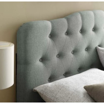 R2R Furniture Arched Tufted Upholstered Bed with Mattress - King Size (180cm x 200cm)