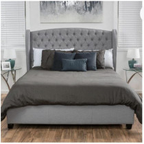 R2R Furniture Arched Tufted Upholstered Bed with Mattress - Super King Size (200cm x 200cm)