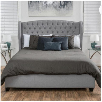 R2R Furniture Arched Tufted Upholstered Bed without Mattress - Super King Size (200cm x 200cm)