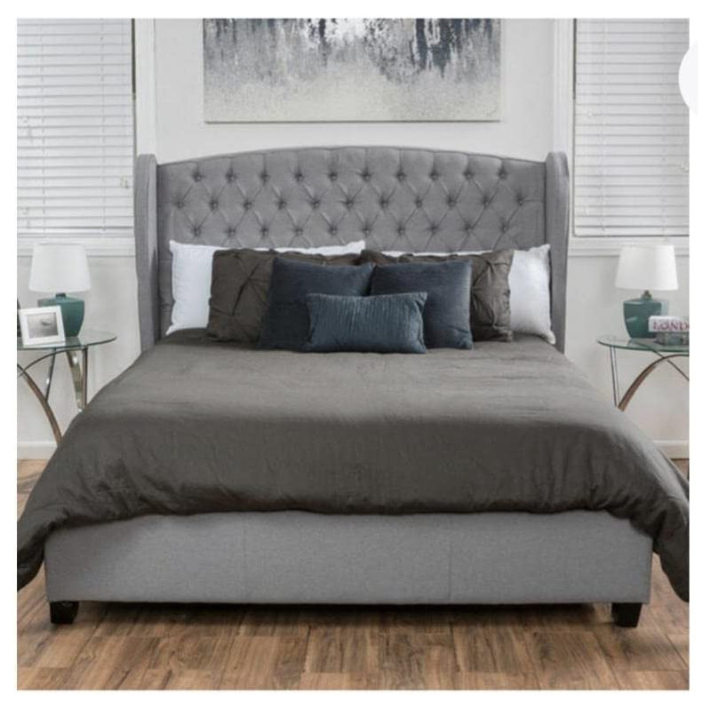 R2R Furniture Arched Tufted Upholstered Bed without Mattress - Super King Size (200cm x 200cm)