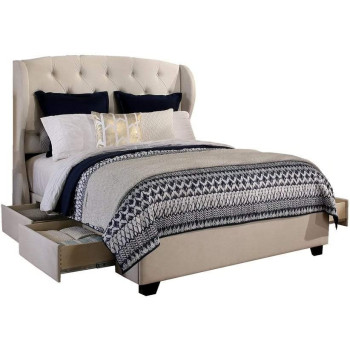 R2R Furniture ARCHER UPHOLSTERED DRAWER BED QUEEN SIZE
