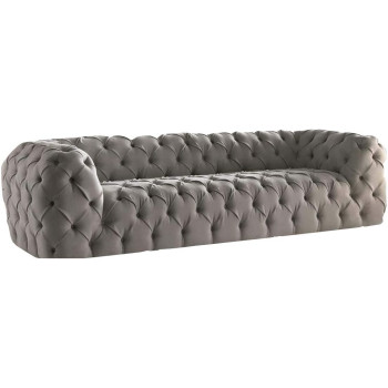 R2R Furniture ARCHIE'S HIGH END COLLECTION DESIGNER TUFTED GREY LEATHER LOUNGES