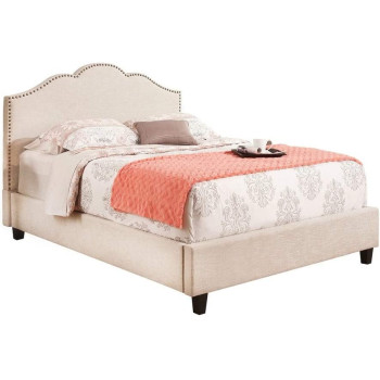 R2R Furniture ARIEL UPHOLSTERY PLATFORM BED QUEEN SIZE