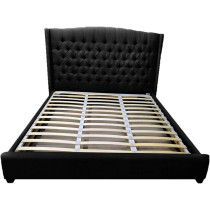 R2R Furniture Ashley Grey Fabric Bed Frame King Size (180cmx200cm) With Mattress