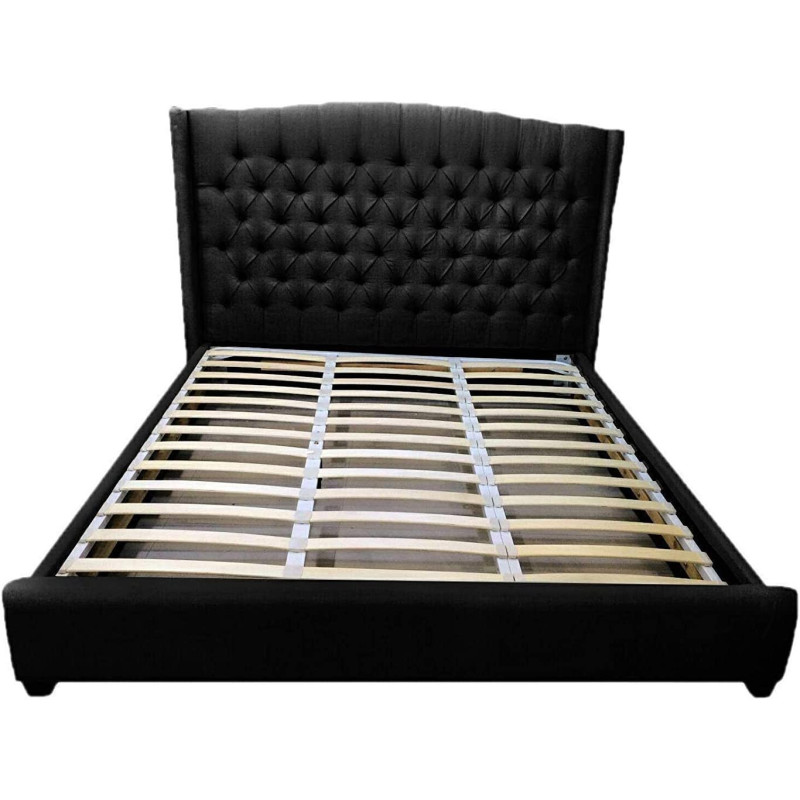 R2R Furniture Ashley Grey Fabric Bed Frame King Size (180cmx200cm) With Mattress