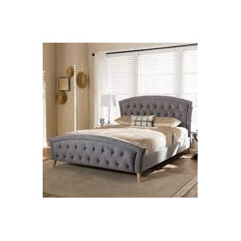 R2R Furniture Baxton Studio Hannah Gray King Size Upholstered Bed