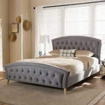 R2R Furniture Baxton Studio Hannah Gray King Size Upholstered Bed