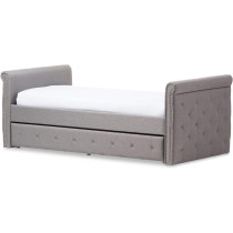 R2R Furniture Baxton Studio Modern and Contemporary Grey Fabric Without Mattress : 90x200