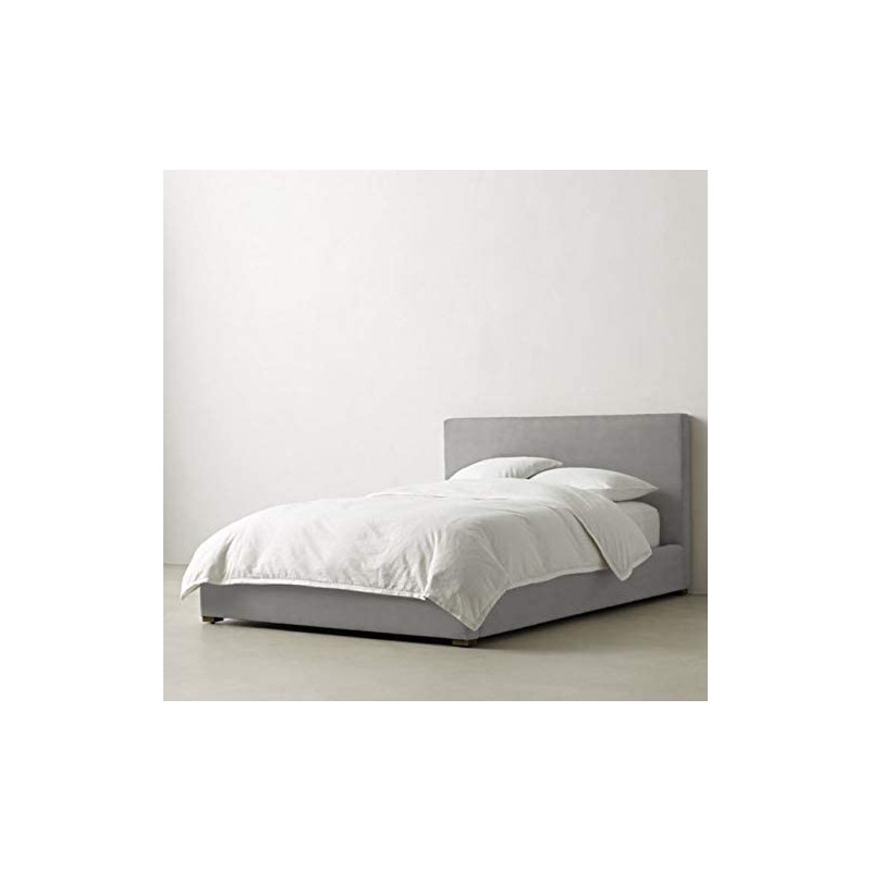 R2R Furniture BECK UPHOLSTERED PLATFORM BED GREY WITH MATTRESS:180X200