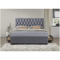 R2R Furniture Birlea Marlow Super King Size Grey Velvet Fabric Bed With 2 Drawers : 200x200