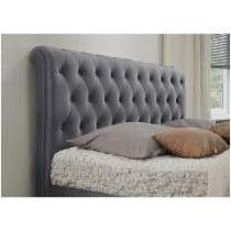 R2R Furniture Birlea Marlow Super King Size Grey Velvet Fabric Bed With 2 Drawers : 200x200