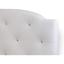 R2R Furniture Canterbury White King Size Upholstered Bed With Mattress : 180x200
