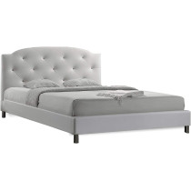R2R Furniture Canterbury White King Size Upholstered Bed With Mattress : 180x200