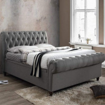 R2R Furniture Castello Super King Size Grey Side Ottoman Bed