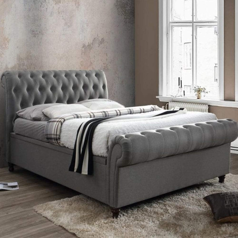 R2R Furniture Castello Super King Size Grey Side Ottoman Bed