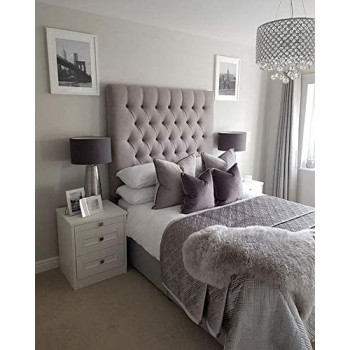 R2R Furniture Classy Tufted Bed for Your Teen Room Upholstered in Velvet - Single Bed 90 x 200 cm with Mattress Furniture