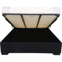 R2R Furniture Curved Tufted Gas Lift Up Storage Bed Frame With Mattress Queen Size : 160X200