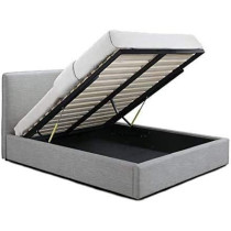 R2R Furniture Dane Storage Bed - Light Grey - (Without Mattress) - King Size (180cm x 200cm)