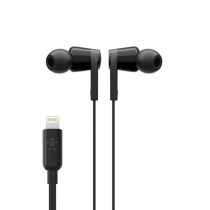 Belkin Soundform Headphones With Lightning Connector, Mfi Certified In-Ear Earphones Headset With Microphone, Earbuds With Water & Sweat Resistant For Iphone 13, Iphone 12 And More - Black Black