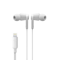 Belkin Soundform Headphones With Lightning Connector, Mfi Certified In-Ear Earphones Headset With Microphone, Earbuds With Water & Sweat Resistant For Iphone 13, Iphone 12 And More - White White