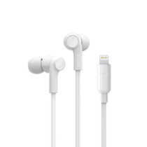 Belkin Soundform Headphones With Lightning Connector, Mfi Certified In-Ear Earphones Headset With Microphone, Earbuds With Water & Sweat Resistant For Iphone 13, Iphone 12 And More - White White