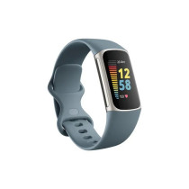 Fitbit Charge 5 Advanced Fitness + Health Tracker with Tools for Heart Health Stress Management Steel Blue/Platinum