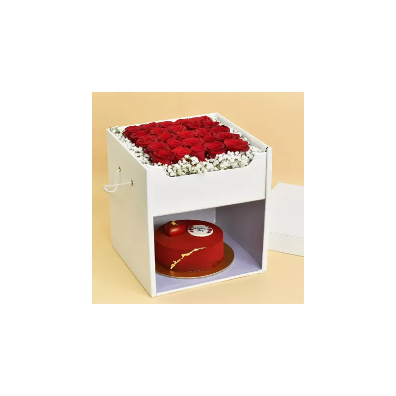 Flowers and Cake Box With Love