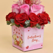 Valentines Day Roses Vase