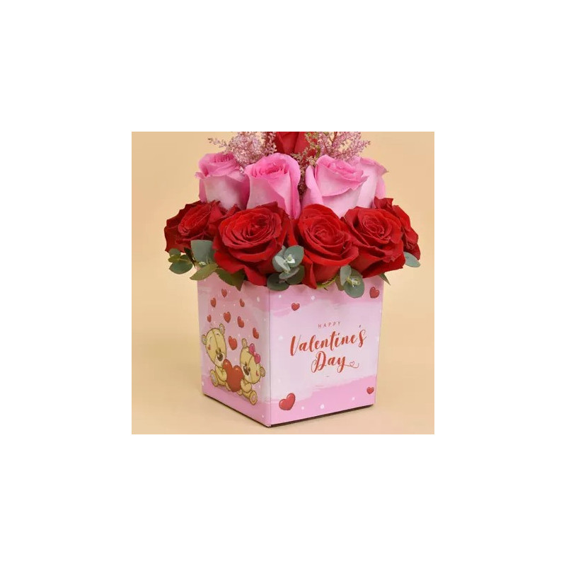Valentines Day Roses Vase