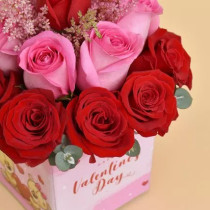 Valentines Day Roses Vase