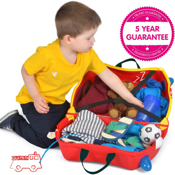 Trunki Children's Ride-On Suitcase & Hand Luggage - Vehicles (Red)