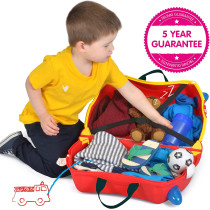 Trunki Children's Ride-On Suitcase & Hand Luggage - Vehicles (Red)