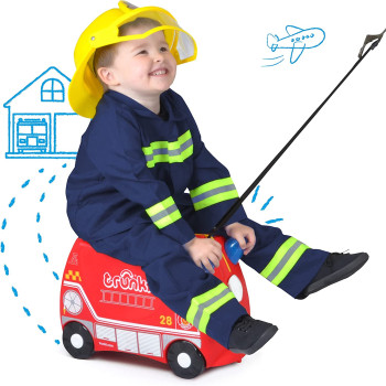 Trunki Children's Ride-On Suitcase & Hand Luggage - Vehicles (Red)