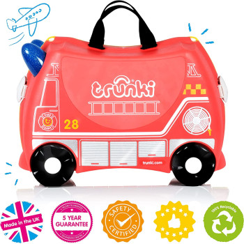 Trunki Children's Ride-On Suitcase & Hand Luggage - Vehicles (Red)
