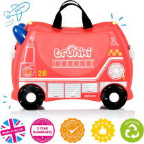 Trunki Children's Ride-On Suitcase & Hand Luggage - Vehicles (Red)