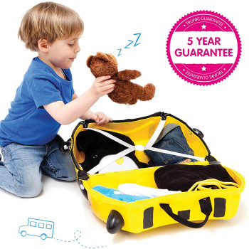 Trunki Children's Ride-On Suitcase & Hand Luggage - Vehicles- (Yellow)