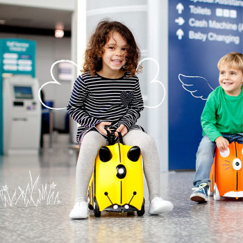 Trunki Children's Ride-On Suitcase & Hand Luggage - Vehicles- (Yellow)
