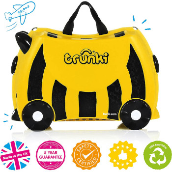 Trunki Children's Ride-On Suitcase & Hand Luggage - Vehicles- (Yellow)