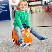 Trunki Children's Ride-On Suitcase & Hand Luggage - Vehicles- (Orange)